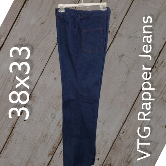 Vintage RAPPERS Jeans Like New 38x33 USA Made Painter Pocket High  Waist Flare - Picture 7 of 15